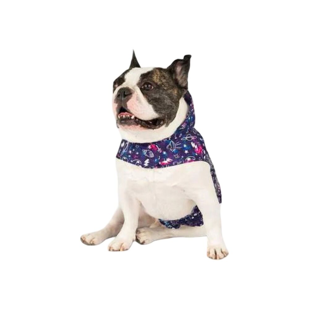 Canada Pooch Dog Raincoat Pick Me Poncho Glow in Dark Outer Space Hooded Size 8